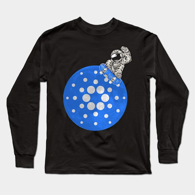 Cardano to the Moon ADA Crypto Astronaut Cardano Long Sleeve T-Shirt by PH-Design